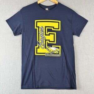 Gildan Heavy Cotton T shirt Sm Eagles Two Dimensions Blue & Yellow